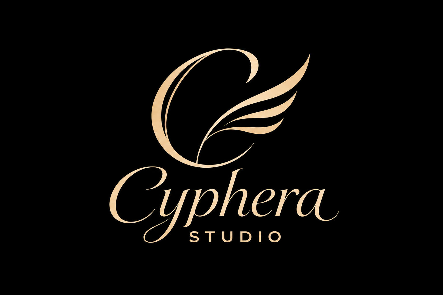 Cyphera Studio — C et plume dorés